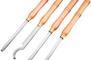 Wood Turning Tools for Lathe 4 PCS Set, Carbide Lathe Tools with Diamond Shape, Round, Square Cutters, Turning Lathe Chisels with Comfortable Grip Handles Lathe Tools for Craft DIY Hobbyists