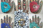 CLEARANCE Exquisite Metal Incense Holder with Genuine Stones - Perfect for Smudging &amp; Ceremonial Use