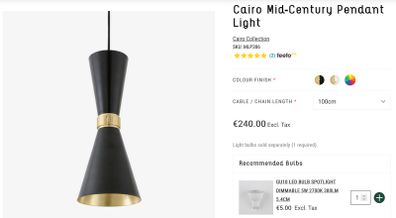 Mullan Cairo Mid-Century Pendant Light