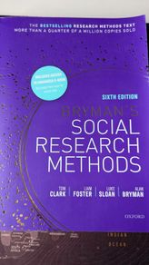 Brymans Social Research Methods 6th Edition Clark Foster Sloan and Bryman