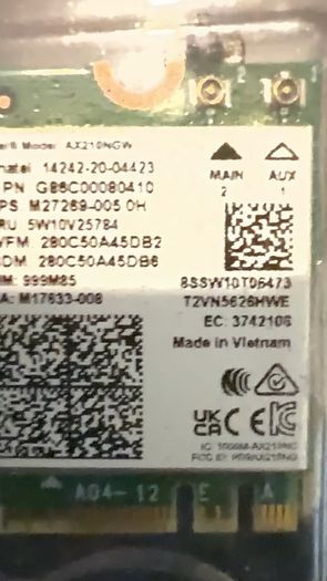 Intel AX210NGW 008 Batch WiFi6E Adapter Card