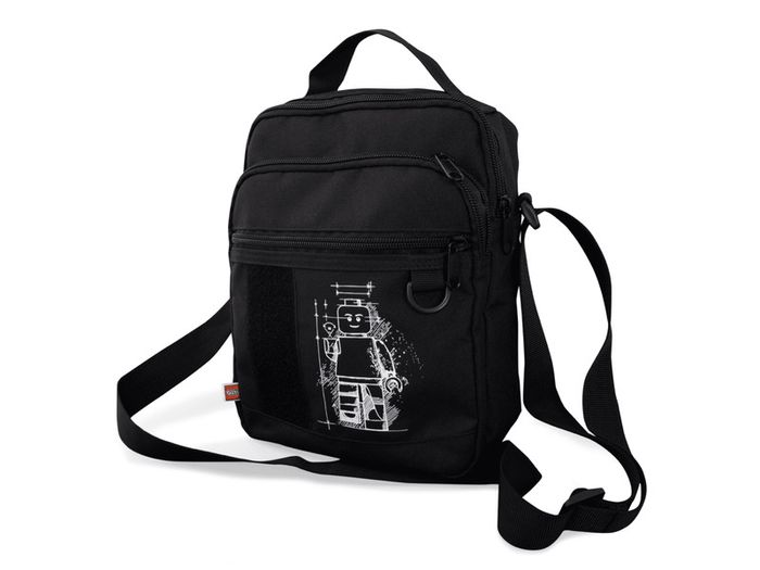 Lego Cross-body bag Black with White Minifigure Pattern 5007936