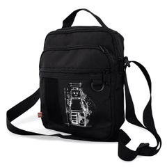 Lego Cross-body bag Black with White Minifigure Pattern 5007936