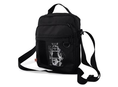 Lego Cross-body bag Black with White Minifigure Pattern 5007936