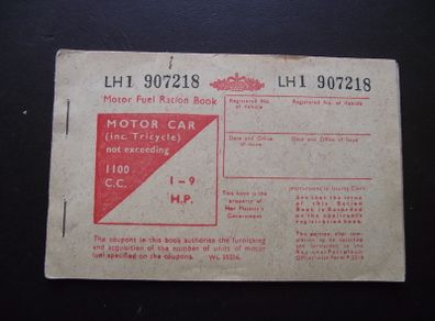 GB Vintage Motor Fuel Ration Book