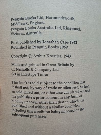 Arrival and Departure by Arthur Koestler - 1969 Penguin Vintage Paperback