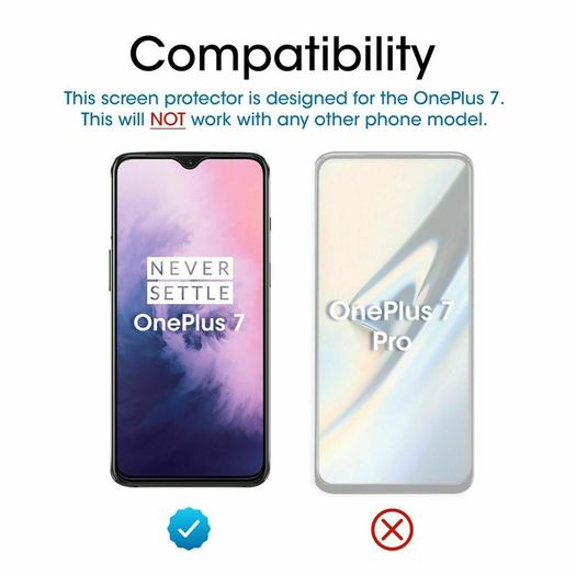 For OnePlus 7 Tempered Glass 9D Curved Screen Protector Full Coverage New - FHTOP6TTG9D