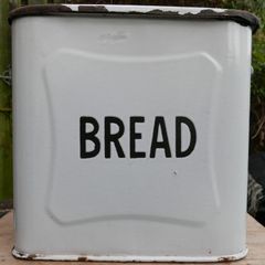 Vintage 1940's enamel bread bin.