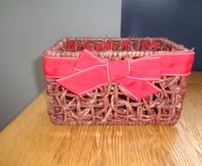 Wicker Basket with Ribbon for Sale
