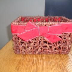 Wicker Basket with Ribbon for Sale