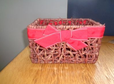 Wicker Basket with Ribbon for Sale