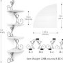 Corner Shelf Wall Mounted, 4 Tier Cat-shaped Corner Shelves Rustic Wood Floating Shelf Metal Corner Stand for Living Room Bedroom Kitchen Office and More White Image 3