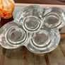 Vintage Heavy Glass Quadruple Tea Light Candle Holder Retro Home Decor Collectable Glass Image 4