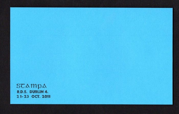 2011 Ireland Stampa understood as proof of the Public Souvenir Overprint inserted between bundles by printer