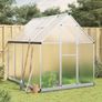 Greenhouse with Base Frame Silver 224x169x202 cm Aluminium Image 2