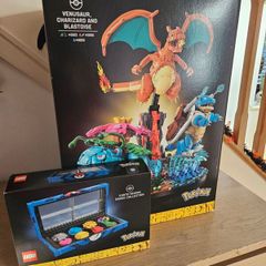 lego pokemon 72153 venusaur, charizard and blastoise + 40892 kanto region badge collection