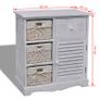 Wooden Cabinet 3 Left Weaving Baskets White Image 7