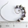 Vintage 925 Sterling Silver and dark pearl swirl earrings Image 9