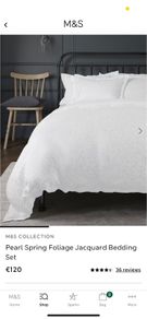 Marks and Spencer White Jacquard Duvet Cover King Bedding Set