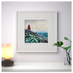 Rocks at Poolbeg Lighthouse, Large Framed Print by Helen Mathews