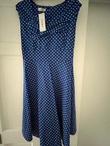 New Blue Polka Dot Dress