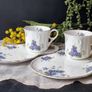 Vintage Royal Grafton "Violets"  Teacups and Tennis Plates TV set Image 2