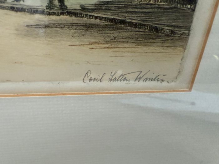Signed Colour Etching by Cecil Tatton Winter & Edward King of St Clement Danes, London