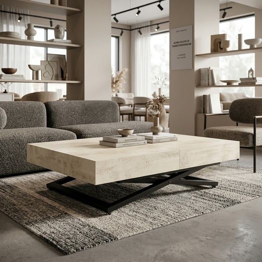 SANNA 2-in-1 Transforming Table | Height-Adjustable & Extendable Coffee to Dining Table