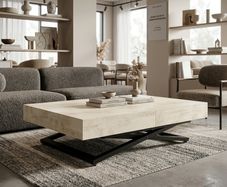 SANNA 2-in-1 Transforming Table | Height-Adjustable & Extendable Coffee to Dining Table
