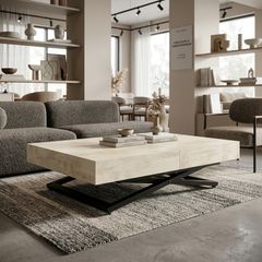 SANNA 2-in-1 Transforming Table | Height-Adjustable & Extendable Coffee to Dining Table