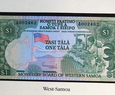 Western Samoa Banknote 1 Tala 1980 A (00) Series Low Number Uncirculated