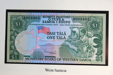 Western Samoa Banknote 1 Tala 1980 A (00) Series Low Number Uncirculated