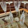 Vintage Italian Lead Free Crystal Champagne Flutes RCR x 5 Image 2