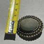 Vintage Heavy Bronze Tone Metal Dress Scarf / Clip Pin with Fabric Centre. Image 9