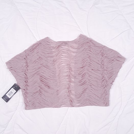 Kate Cooper Dusty Pink Mesh Textured Ruffle Shrug Bolero Cardigan 12UK/40EU