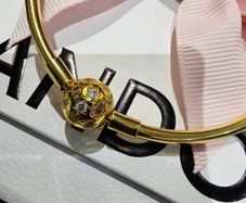 Pandora Moments Gold P Sparkling Pave Bangle Size 20cm Brand New
