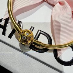 Pandora Moments Gold P Sparkling Pave Bangle Size 20cm Brand New