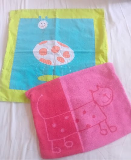 Two Children's Pilliow Cases and Small Pillow