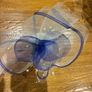 Blue and white fascinator with pearls Image 5