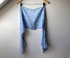Paul Costelloe 100% Pure Silk Scarf Light Blue Abstract Print