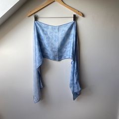 Paul Costelloe 100% Pure Silk Scarf Light Blue Abstract Print