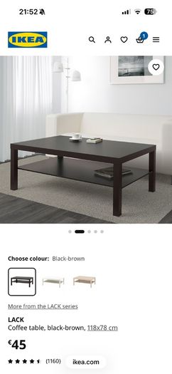 IKEA LACK coffee table black- brown