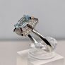 Aquamarine, White Zircon Coffee Zircon Ring in Rhodium Overlay Sterling Silver Image 4