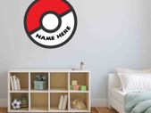 Personalised with name Pokemon logo printed sign for kids room 60cm diameter size pokemon go logo sign wall decor