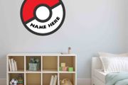 Personalised with name Pokemon logo printed sign for kids room 60cm diameter size pokemon go logo sign wall decor