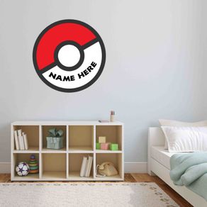 Personalised with name Pokemon logo printed sign for kids room 60cm diameter size pokemon go logo sign wall decor
