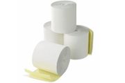 2 Ply Kitchen Till Rolls 76mm - White/Yellow 20 Per Box - Self Copy Rolls