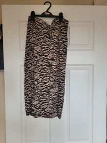 Fab knee length animal print skirt