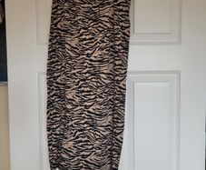 Fab knee length animal print skirt