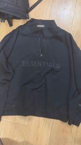 fear of god essentials quarter zip black